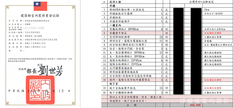 裝修報價單